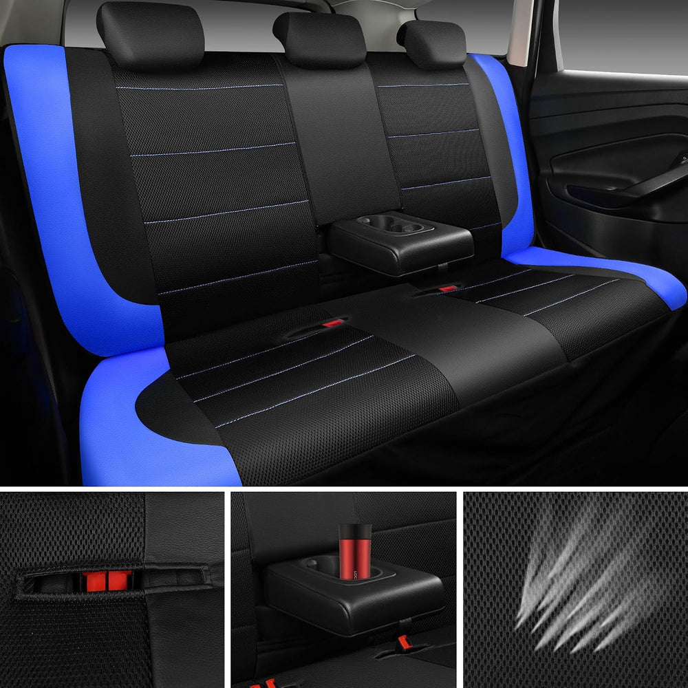 CAR PASS Air Mesh Leather Car Seat Covers Full Set, Waterproof Car Floor Mats...