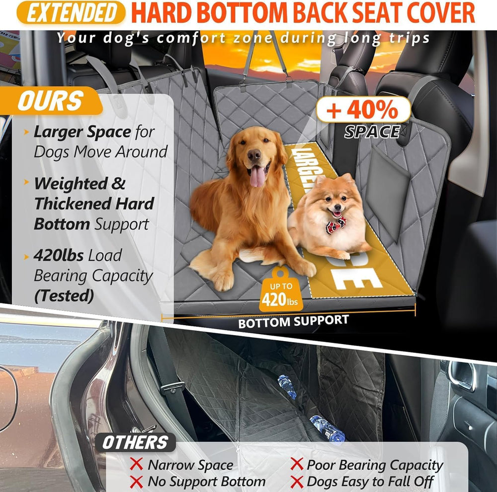 Hard Bottom Dog Car Seat Cover for Back Seat, Backseat Extender