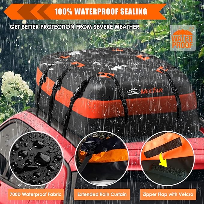 MeeFar Car Roof Bag XBEEK Rooftop top Cargo Carrier Bag 20 Cubic feet Waterproof