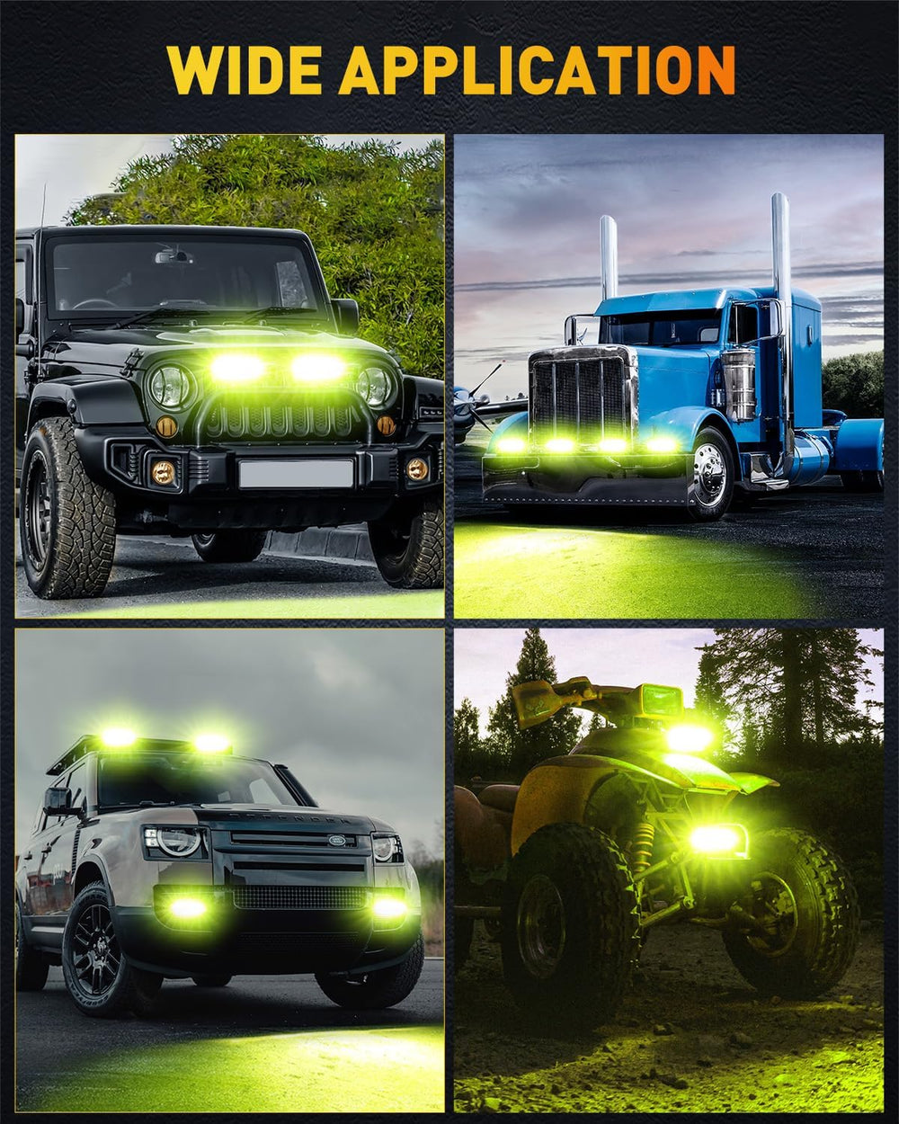 NAOEVO 6 Inch Yellow LED Light Bar, 50W 4000LM LED Fog Lights, Yellow