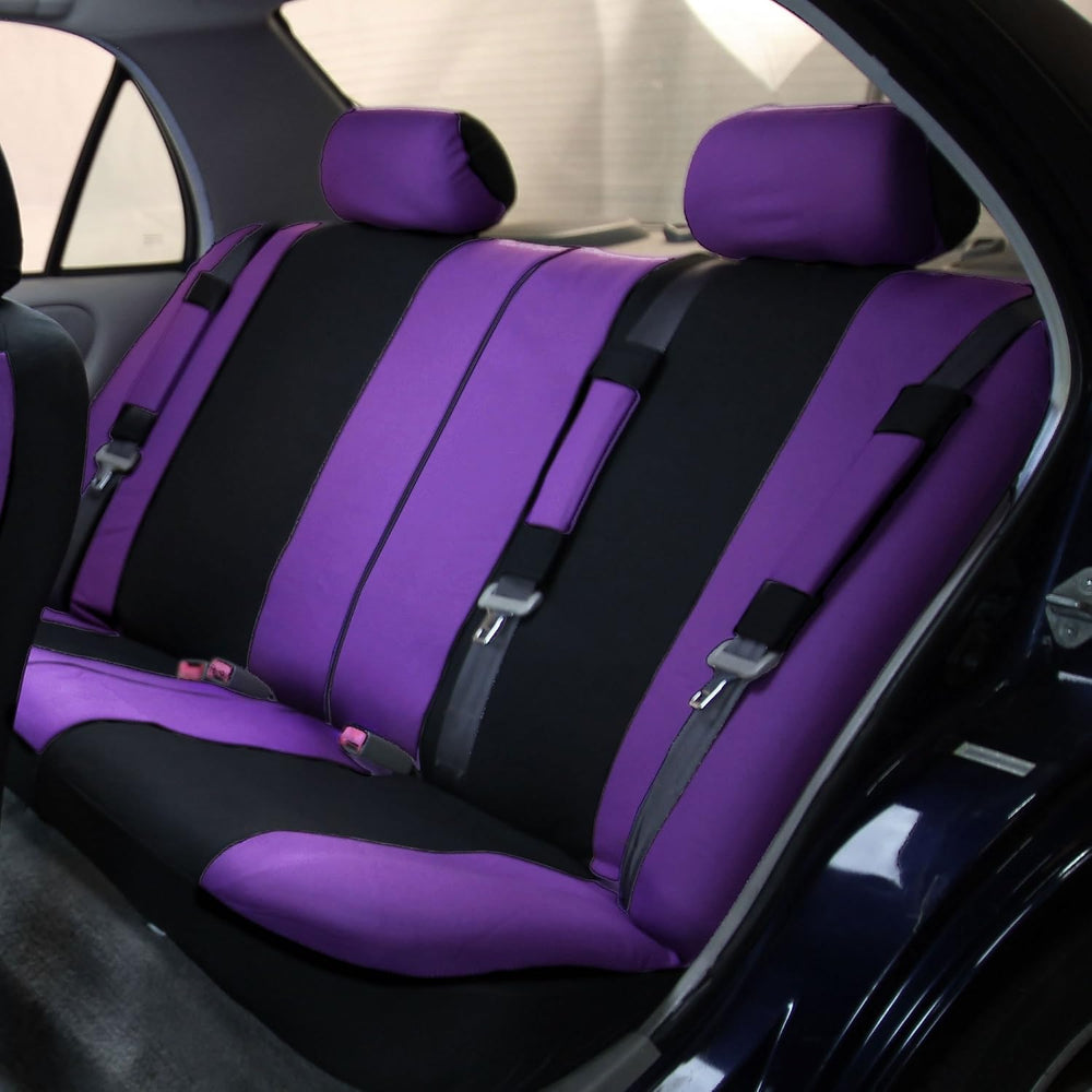 FH Group Car Seat Covers Front Set and Rear Split Function with Steering Whee...
