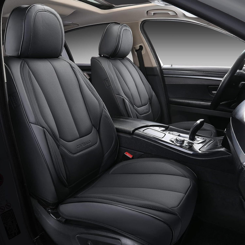 Coverado Seat Covers Full Set, Black Seat Covers for Cars 5 Seats, Car Seat P...