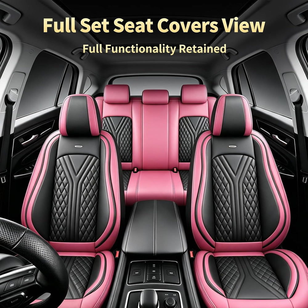for Subaru Forester 2005-2027 Fit Seat Covers, Black&Pink