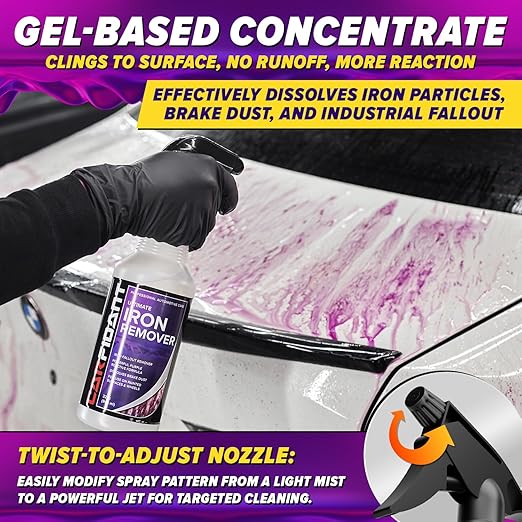 Iron Remover for Car Detailing – Iron Decon Spray, Pulls Out Brake Dust