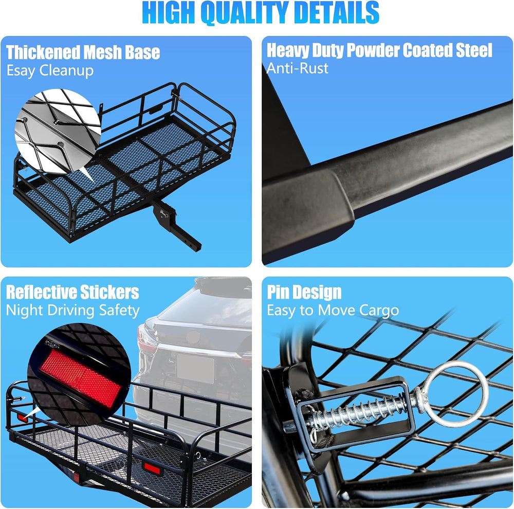KAIRAY 500 Lbs Heavy Duty Hitch Mount Cargo Carrier 60"x24"x14.4&qu...