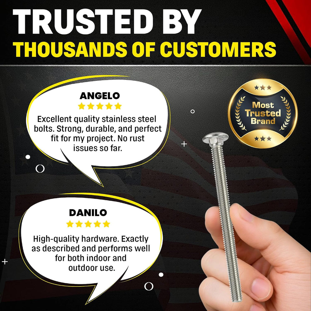 1/4-20 x 4 Stainless Steel Carriage Bolts