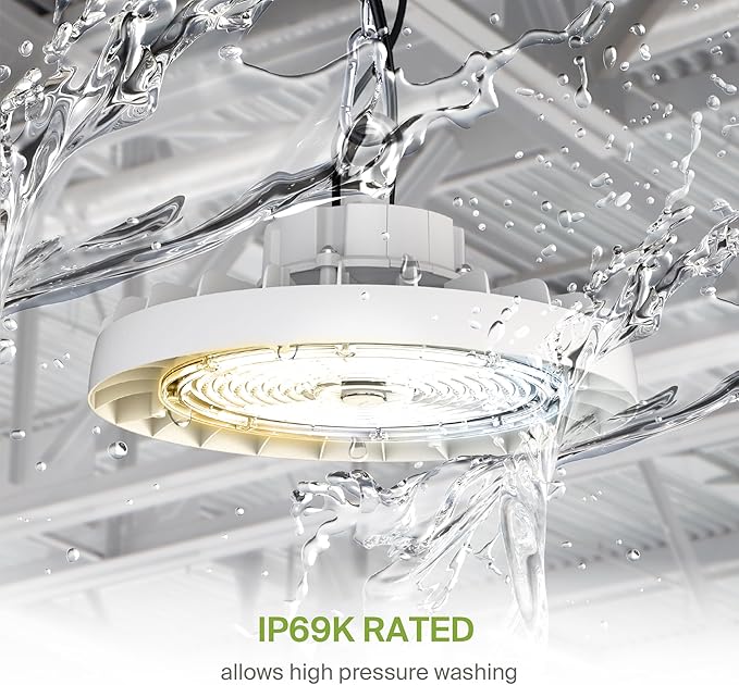 ASD LED High Bay UFO Light Fixture, Commercial Shop Lighting | 3CCT, IP69K