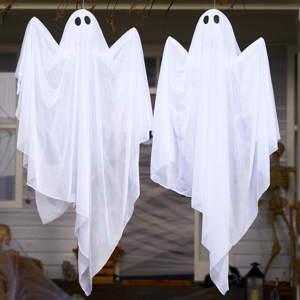 JOYIN 2 Pcs 47โ Halloween Hanging Light up Ghost Decorations Outdoor, Hallowe...