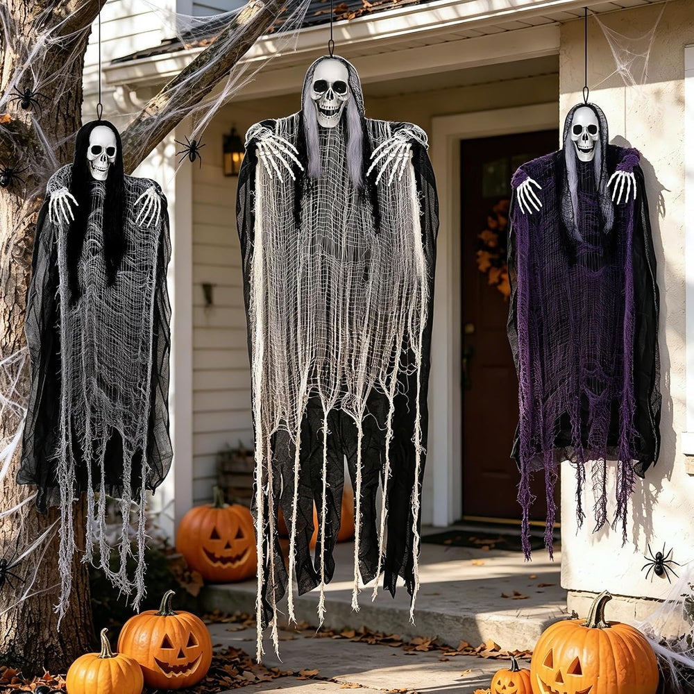 3 Pack Halloween Hanging Skeleton Decorations Outdoor Indoor Yard