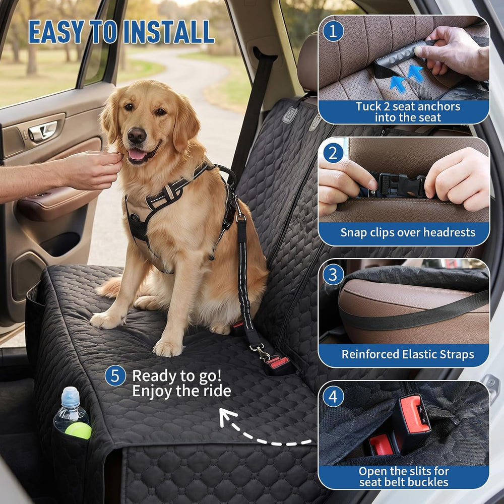 Dog Car Seat Cover for Back Seat - Waterproof Car Seat Protector