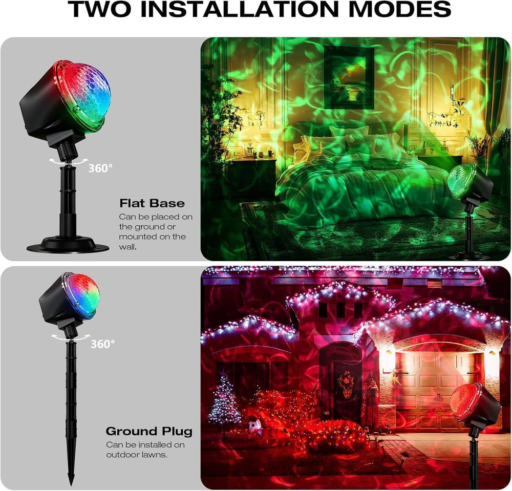 Christmas Ocean Wave Projector Light Outdoor๏ผHalloween Water Effect Lamp