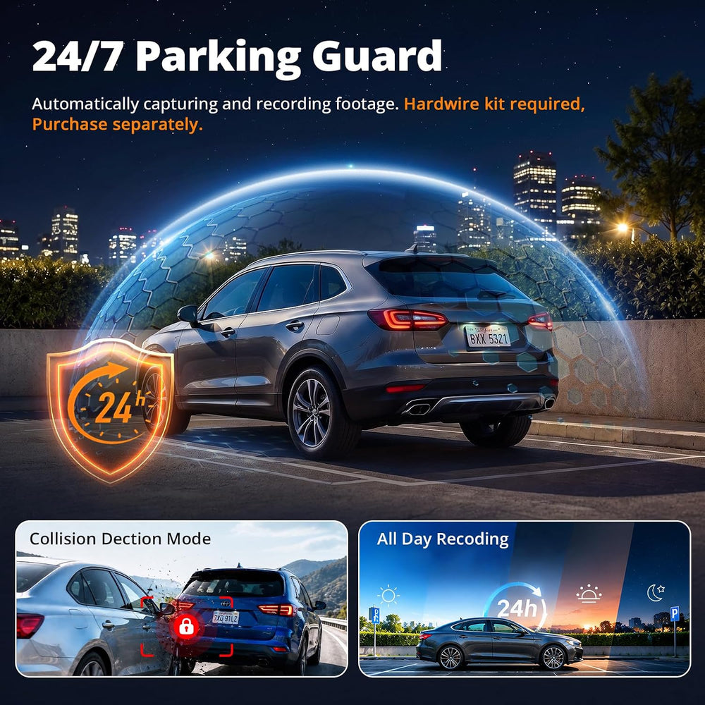 Dash Cams Front and Rear, NQJ 4K+2K Dual Dash Camera for Cars w 64GB Card