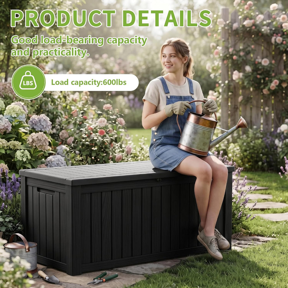 ROJIK 170 Gallon Waterproof Outdoor Deck Storage Box, UV Resistant๏ผ Lockable ...