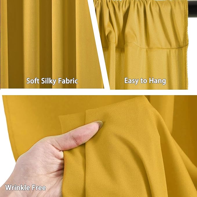 10 x 7 Feet Gold Backdrop Curtain for Partie, Background Curtains for Photosh...