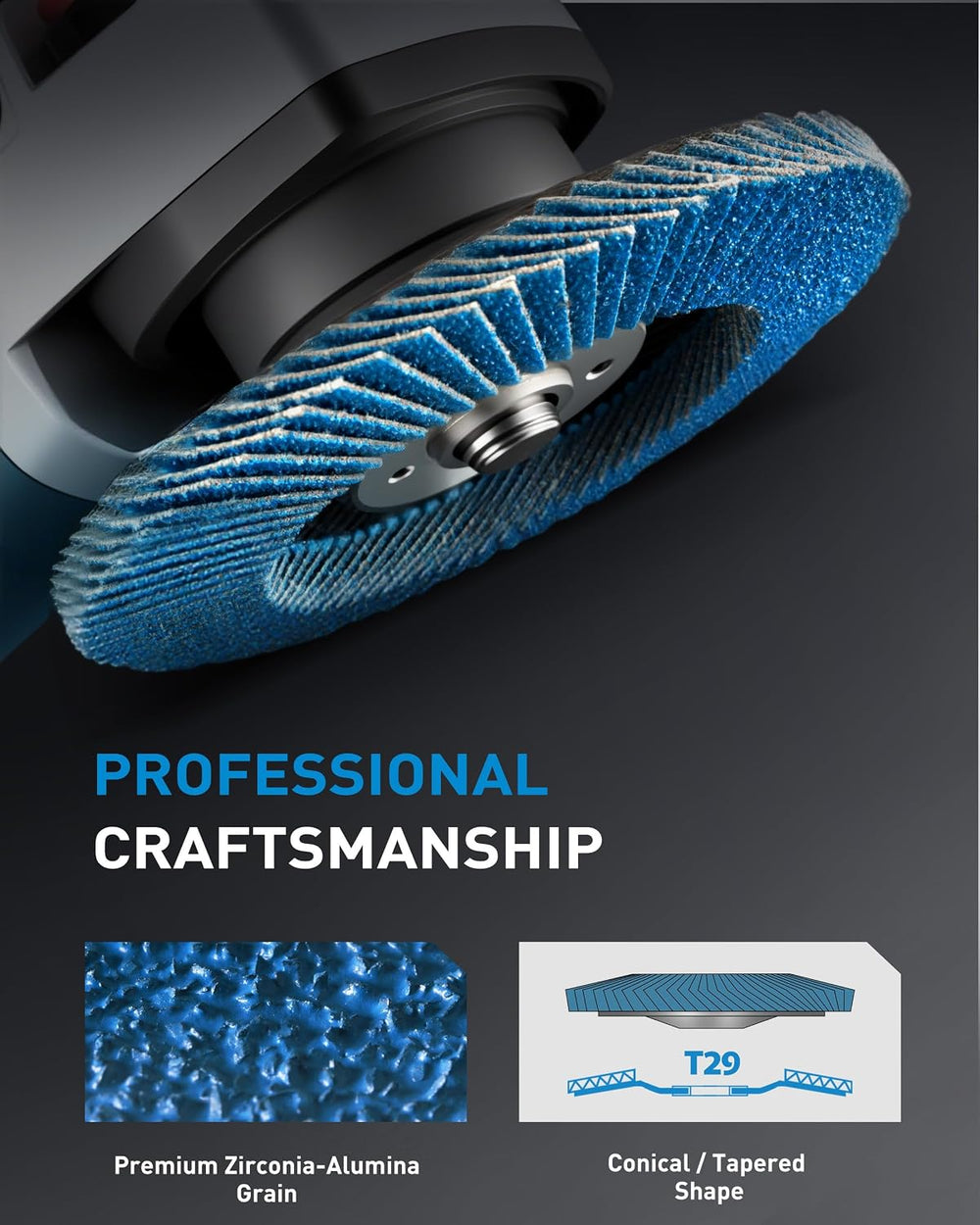 S SATC Premium 4.5" x 7/8" Inch 80 Grit Flap Discs for Angle Grinde...