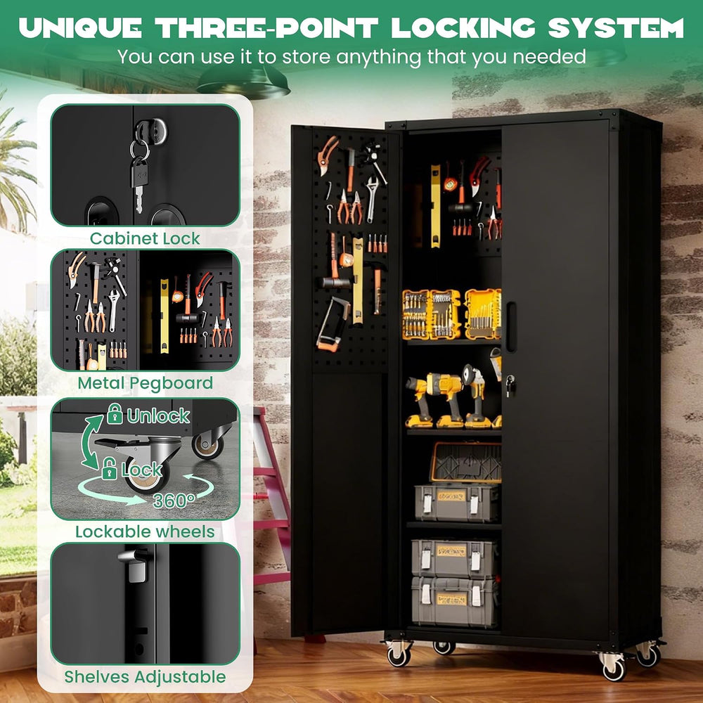 12-Piece Heavy Duty Steel Garage Cabinet System | All-in-One Modular Garage C...