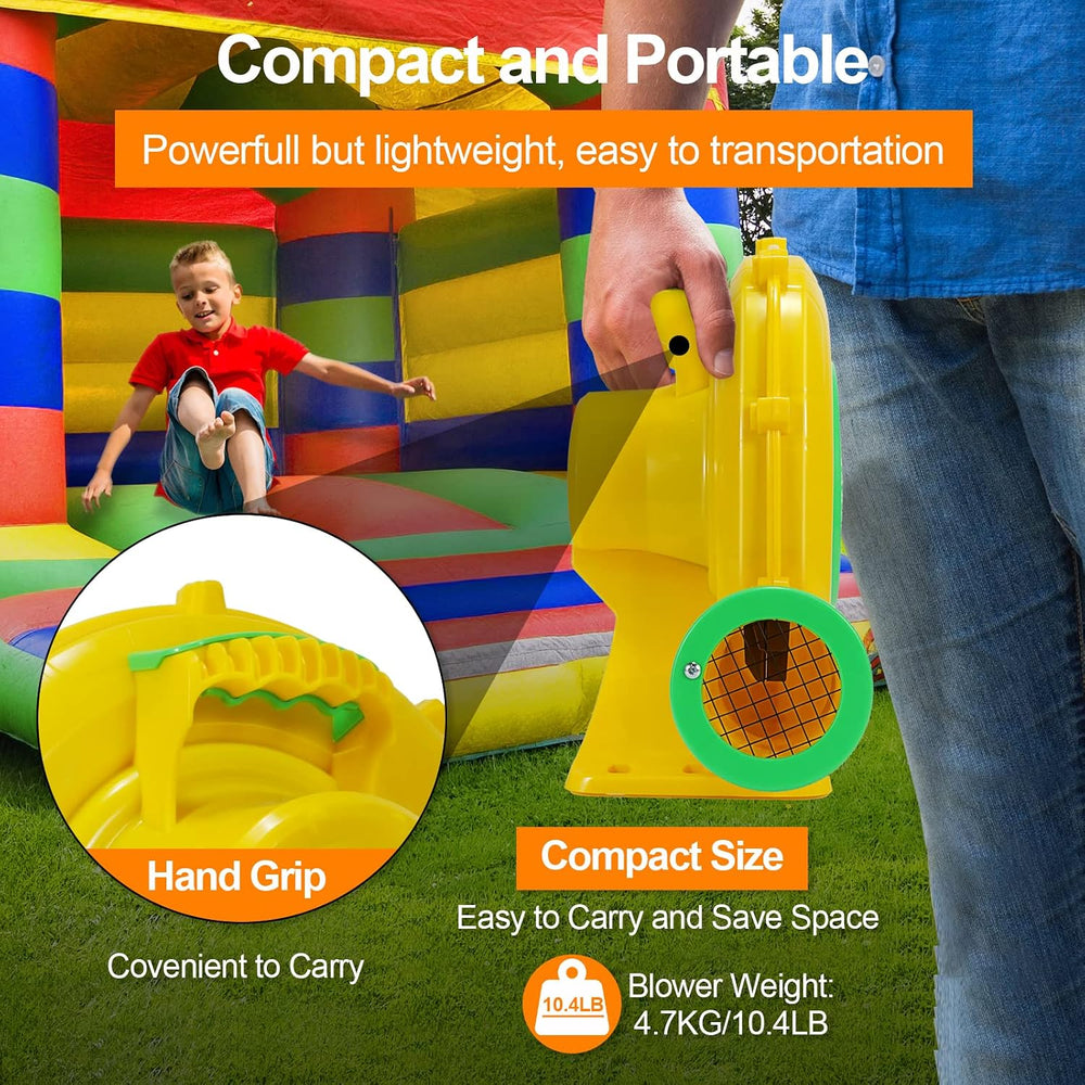 Bounce House Blower, 550W/0.73HP Commercial Air Blower with Double-Sided Fan ...