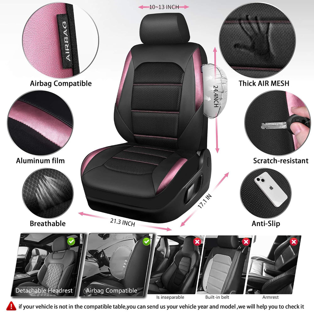 CAR PASS Memory Foam Car Seat Covers,Air Cool Mesh Thick Seat Covers Front Se...