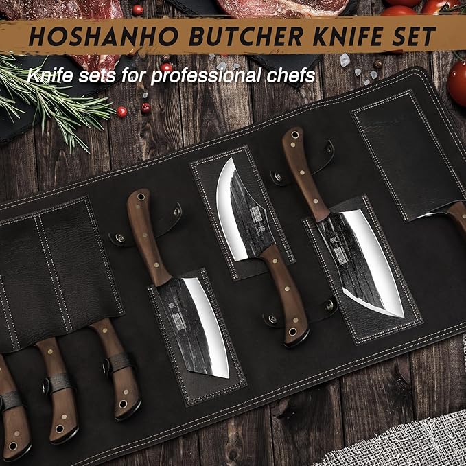 Butcher Knife Set, Hand Forged Butcher Chef Knife Set