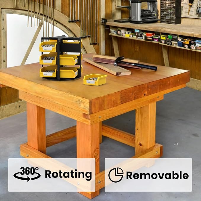 UNITEDPOWER Rotating Storage Bins, Tool Organizer, Hardware Crafts, Small Parts