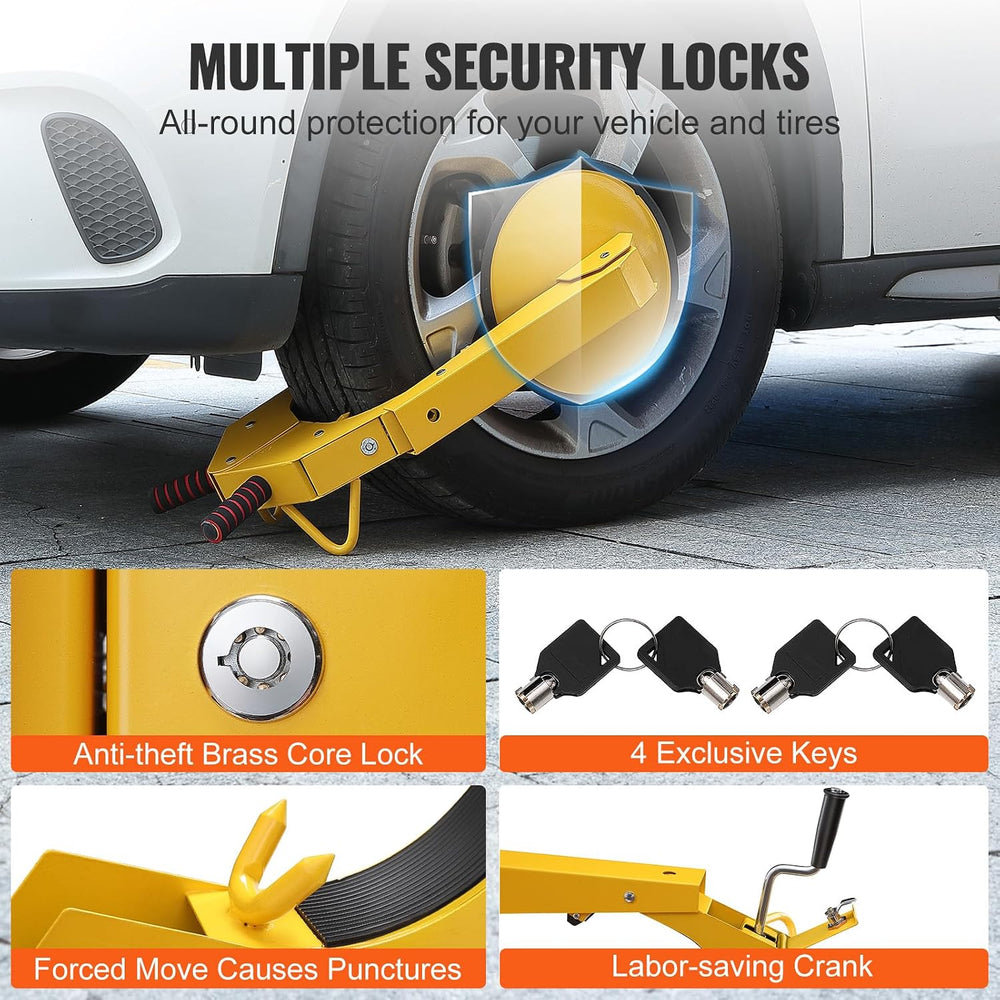 VEVOR Wheel Lock Clamp, 2 Pack Trailer Wheel Lock, Heavy-Duty Anti Theft Tire...