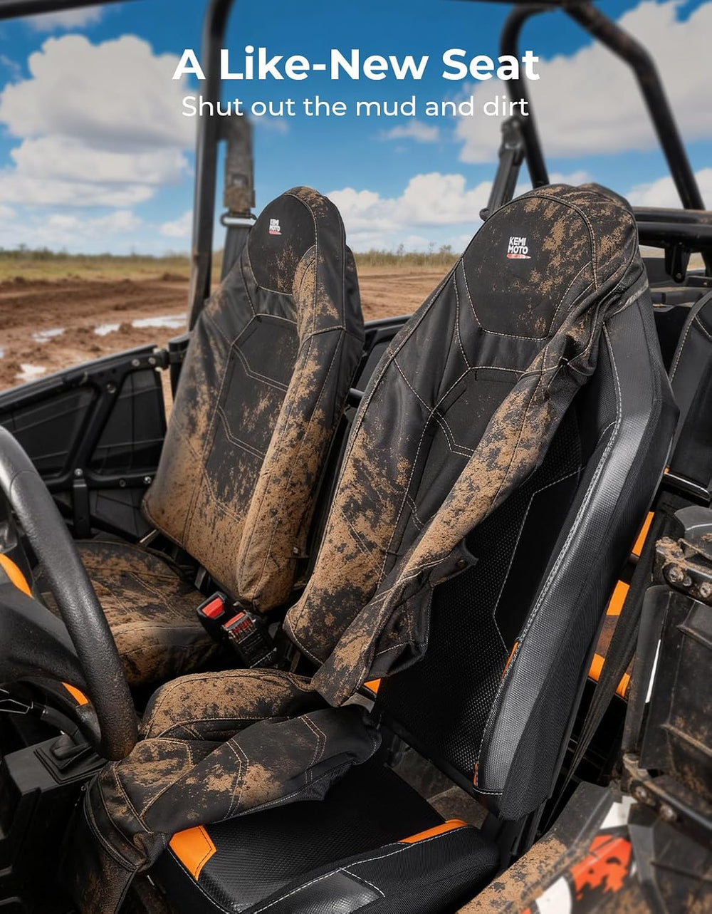 KEMIMOTO RZR Seat Covers Compatible with 2014-2023 Polaris RZR XP 1000 | XP T...