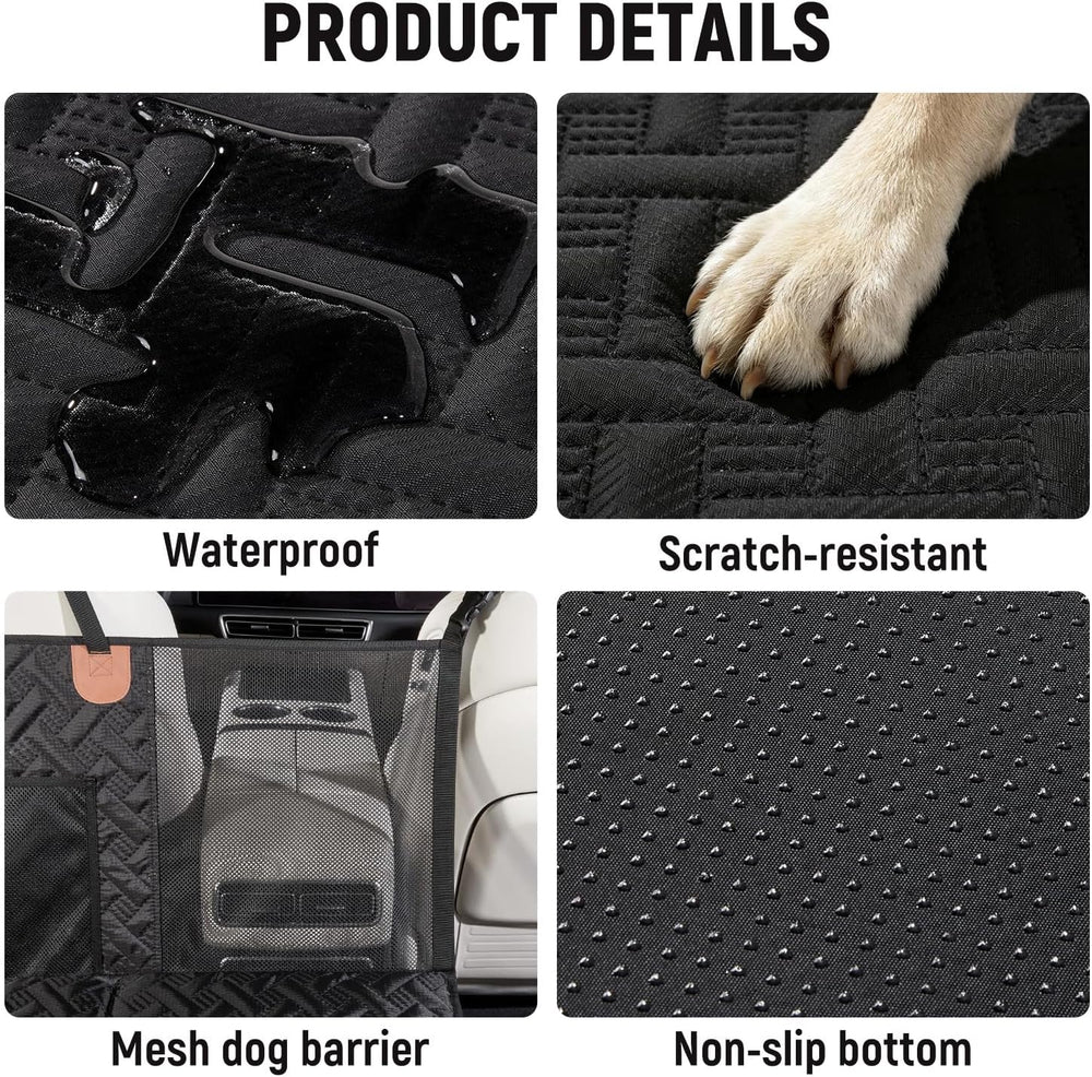 Dog Car Seat Cover for Back Seat with Hard Bottom Extender