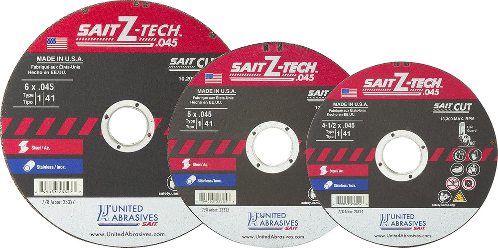United Abrasives Z-Tech High Performance Cut-Off Wheels (Type 1/Type 41) 6&qu...