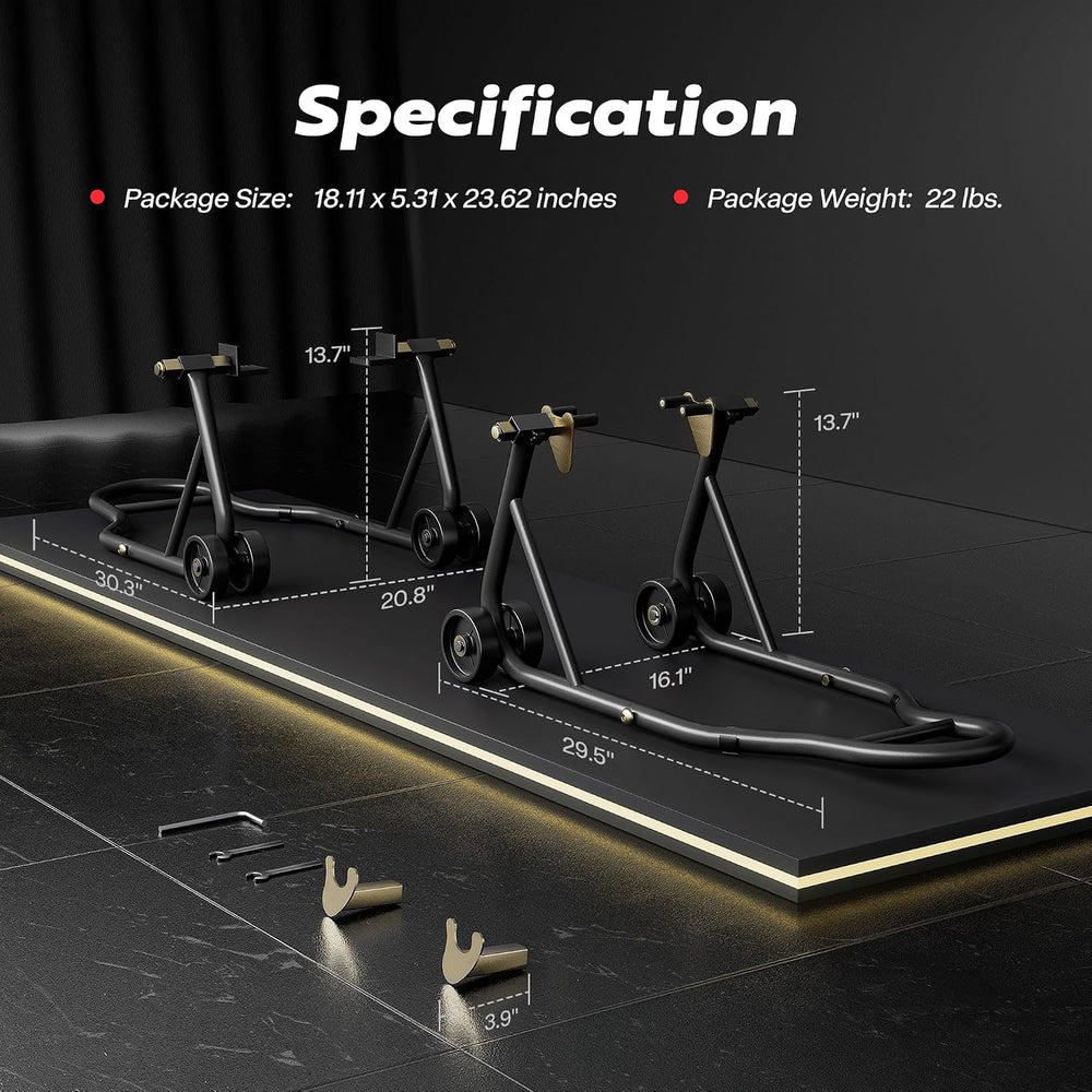 SPECSTAR Motorcycle Stands 882 Lbs Capacity, Black