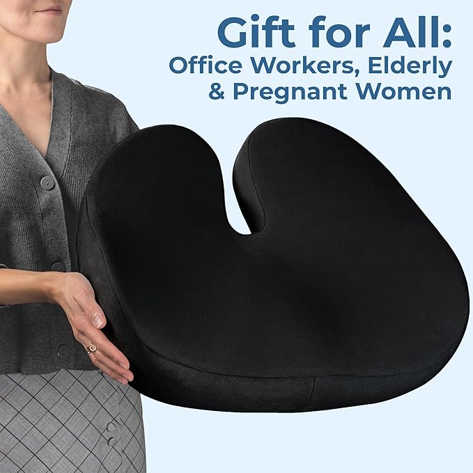 5 STARS UNITED Seat Cushion for Tailbone Pain Relief – Large Memory Foam