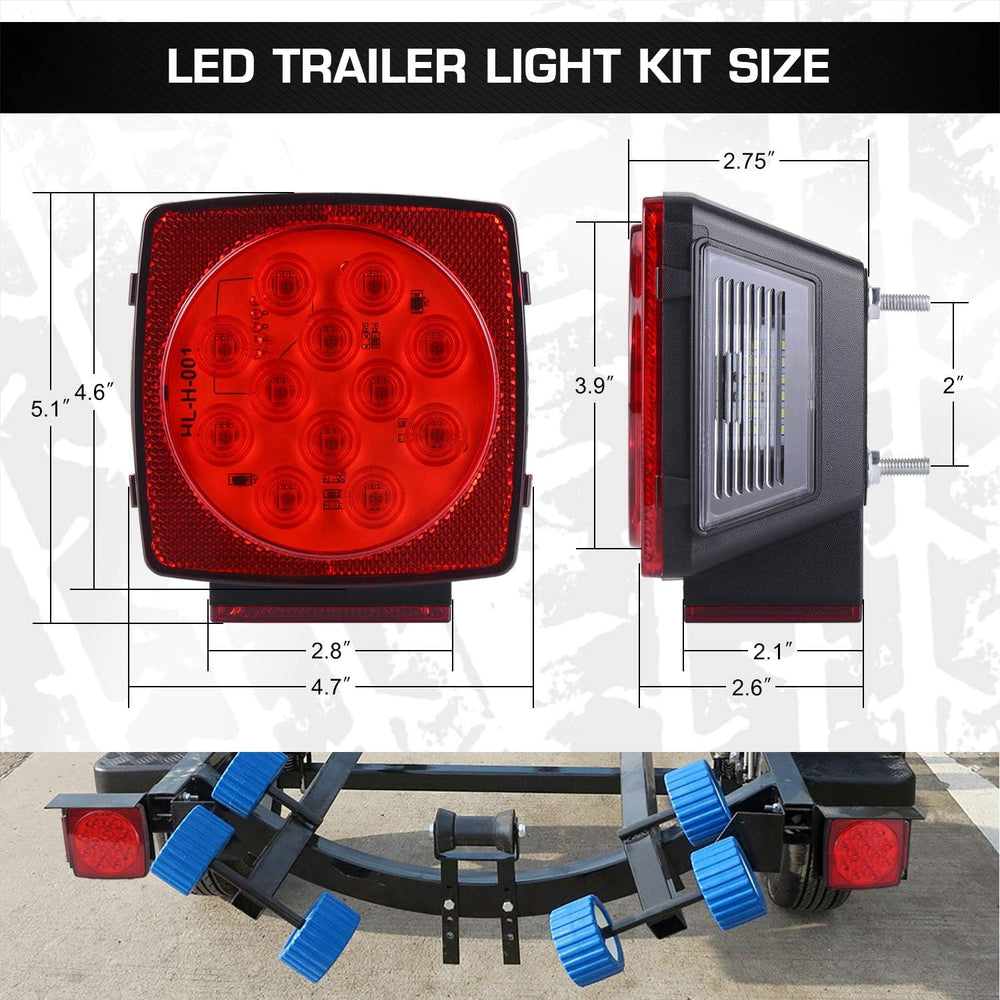 LINKITOM Submersible LED Trailer Light Kit, Super Bright Brake Stop Turn Tail...