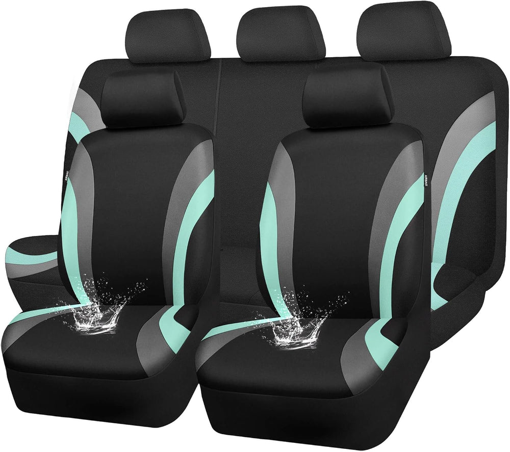 CAR PASS EVA Waterproof Car Seat Covers Full Set, Mint Seat Covers for Cars,A...