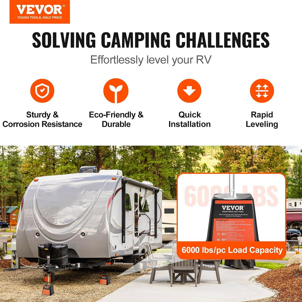 VEVOR Trailer Jack Block, 6000 lbs Capacity per RV Leveling Block, Polypropyl...