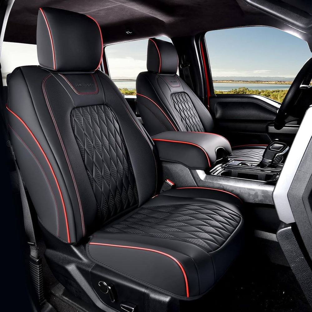 Coverado Leather Seat Covers Full Set for Ford F150F250F350F450(2015-2026)Wat...