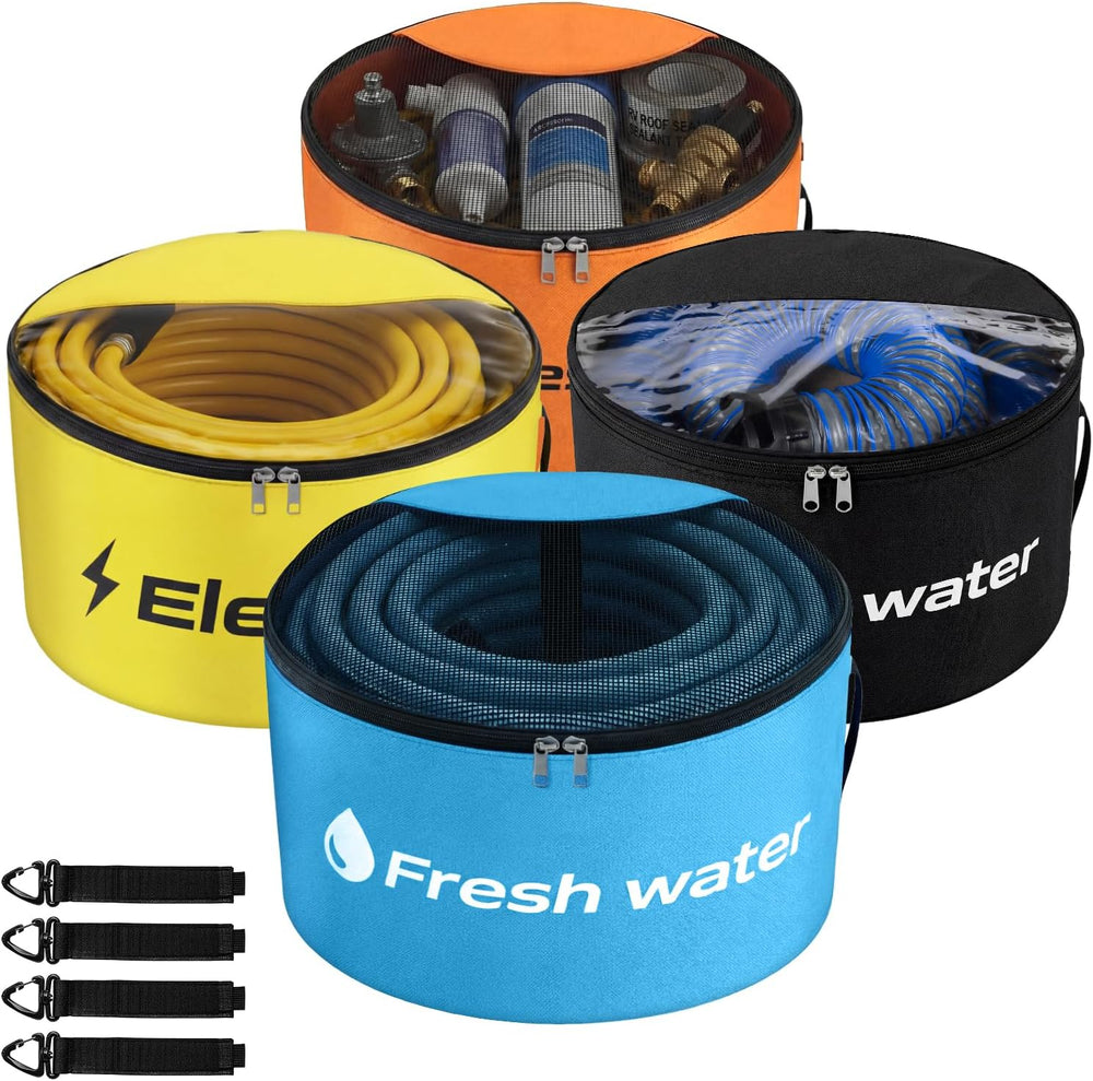 RV Sewer Hose Storage 4 Pack, RV Hose Storage Bag with Zipper For RV Camper