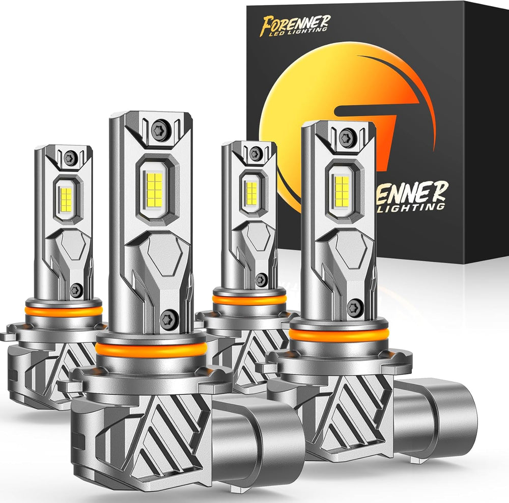 FORENNER 9005 9006 Light Bulbs Combo, Upgraded 1000% Ultra Brightness 6500K C...