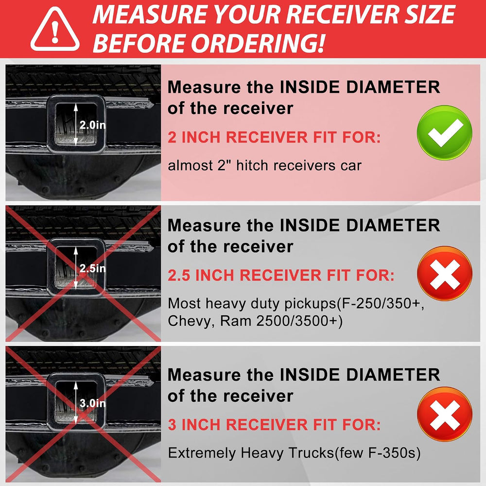 2 Inch Trailer Hitch Receiver Extension with 6 inch Rise/Drop Compatible with...