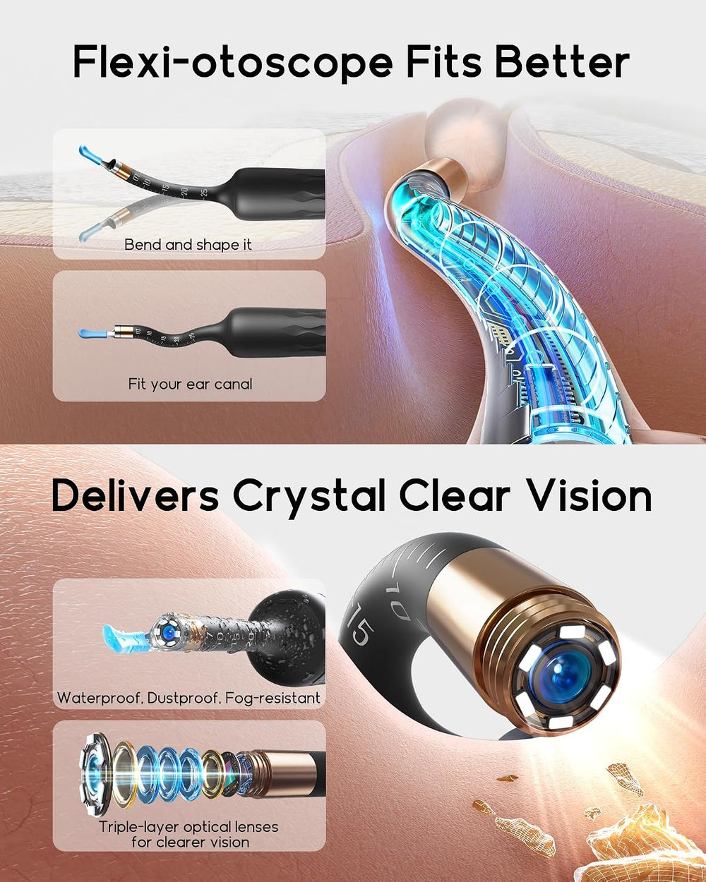 Bebird D39R Ear Wax Removal:Ear Camera with Storage Case &Painless Tweezers
