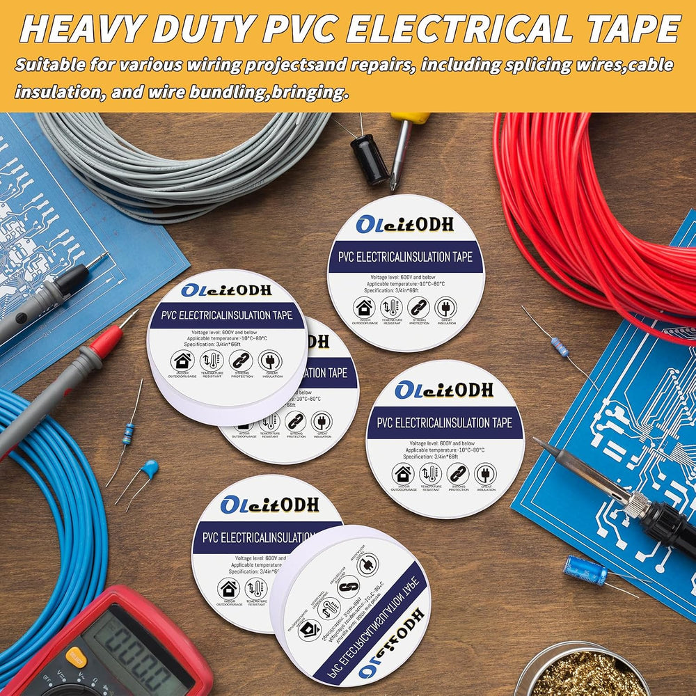 100 Rolls Electrical Tape Bulk 3/4 Inch x 66FT White Vinyl Insulation Tape