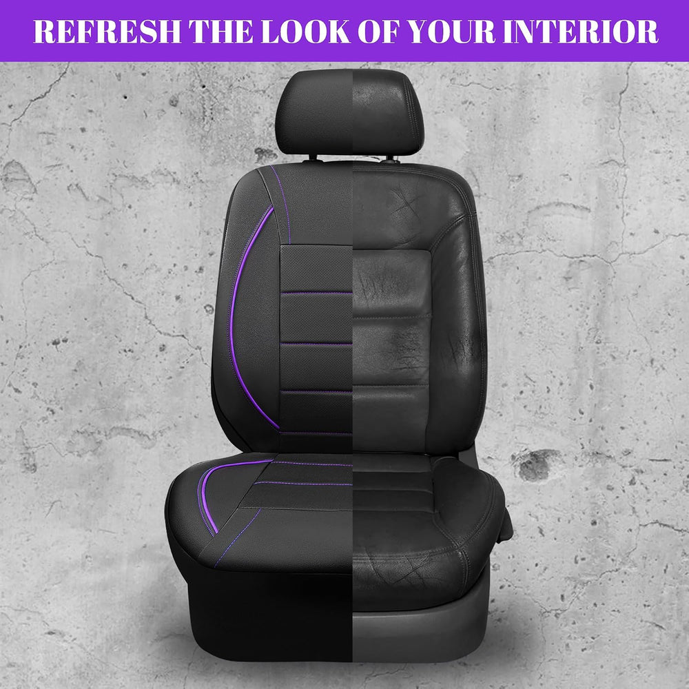 CAR PASS Universal FIT Piping Leather Two Front Seat Covers, Waterproof Faux ...