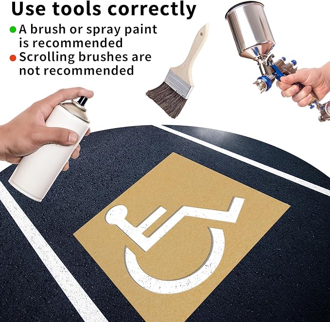 Handicap Parking Stencil, 35.5" x 33" Foldable Cardboard Parking Lo...
