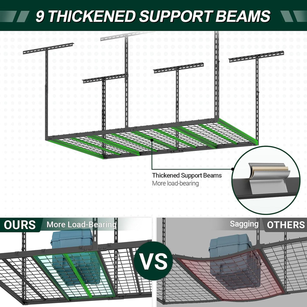 4x6 FT Overhead Garage Storage Rack,450LBS Weight Capacity