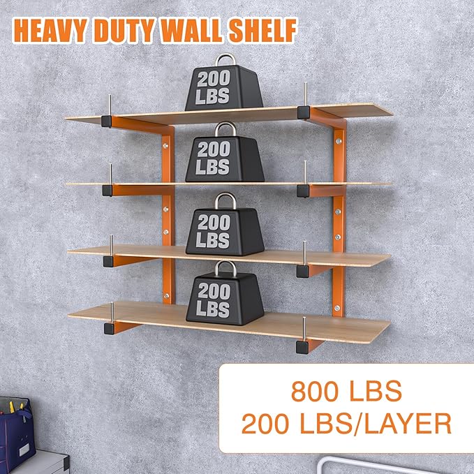 2-Pack Lumber Storage Rack, Wood Storage Racks Wall Mount, Heavy Duty Garage