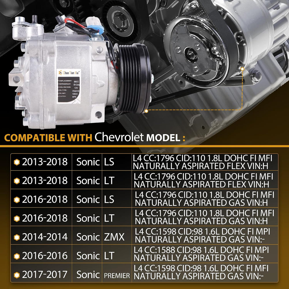 Air Conditioner AC Compressor with 6PK Clutch