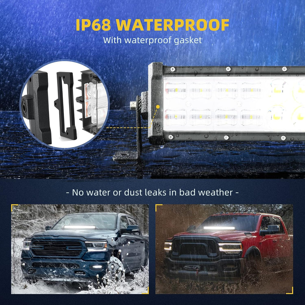 DWVO 32 Inch LED Light Bar w/10ft Wiring Harness Spot & Flood Combo Beam
