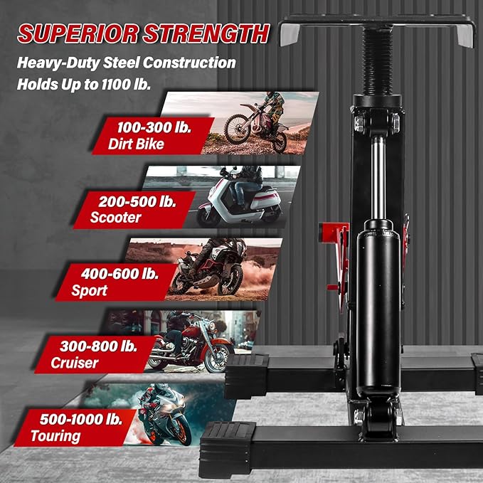 Adjustable Dirt Bike Stand & Powersport Jack 1000LBS Capacity, Heavy Duty
