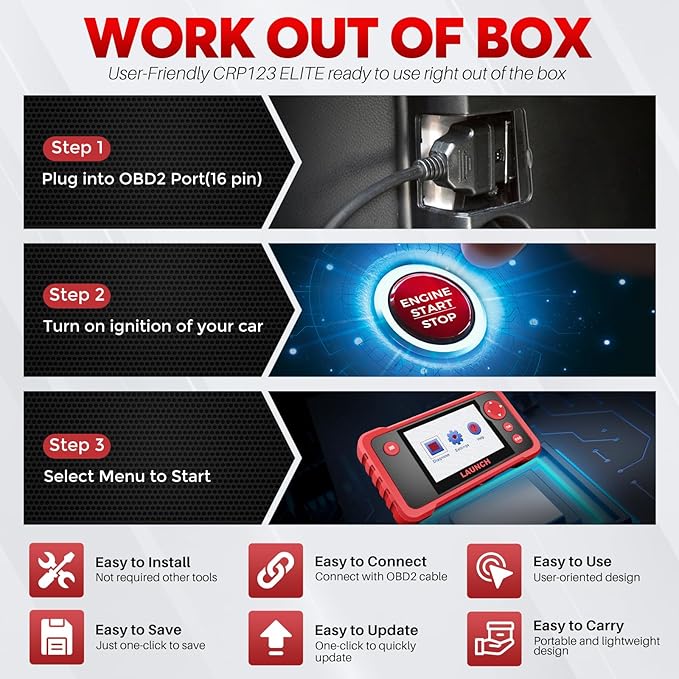 LAUNCH CRP123 V2.0 Plus Elite OBD2 Scanner, 2025 New Full System Lifetime Free