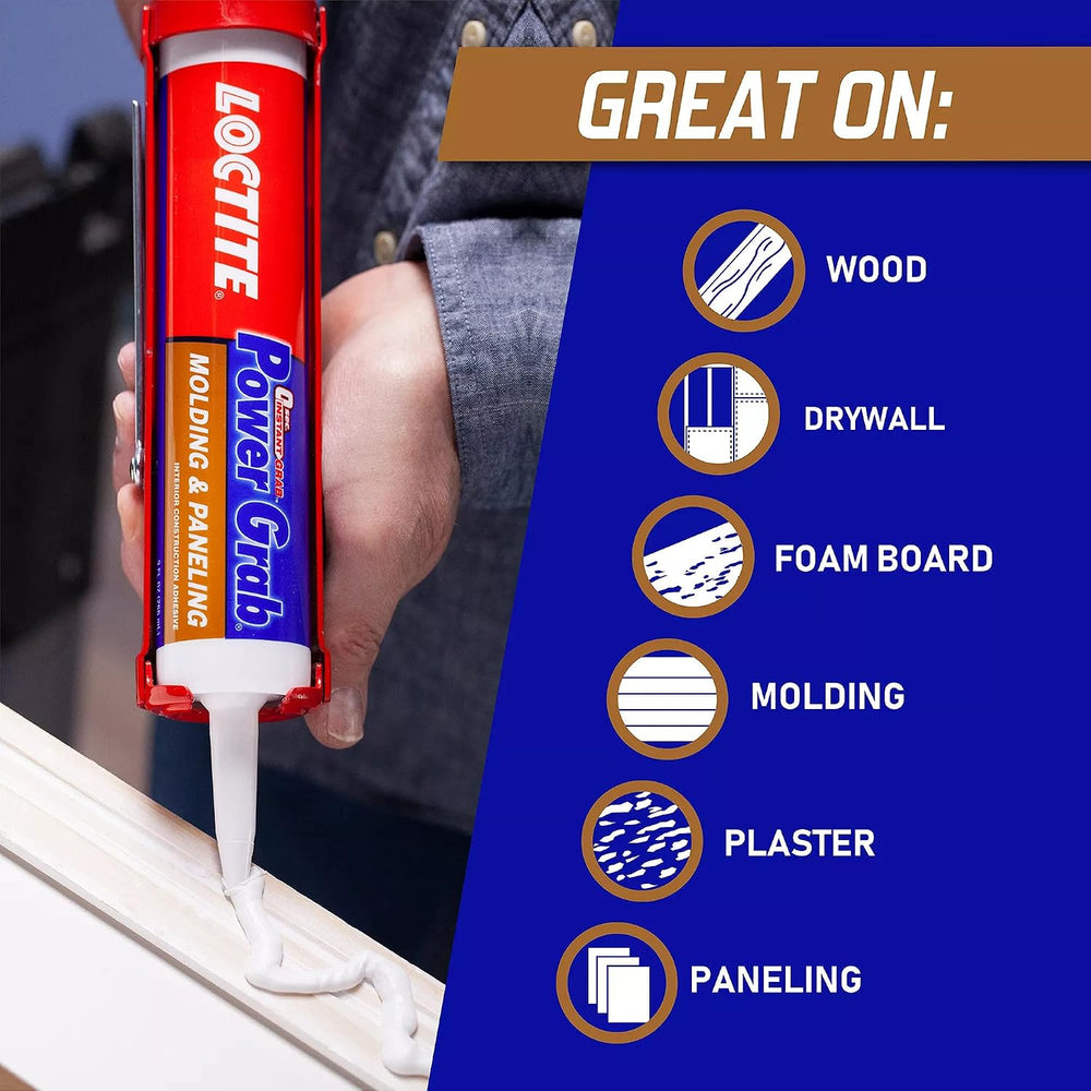 Loctite Power Grab Express Molding & Paneling Construction Adhesive, 9 fl...