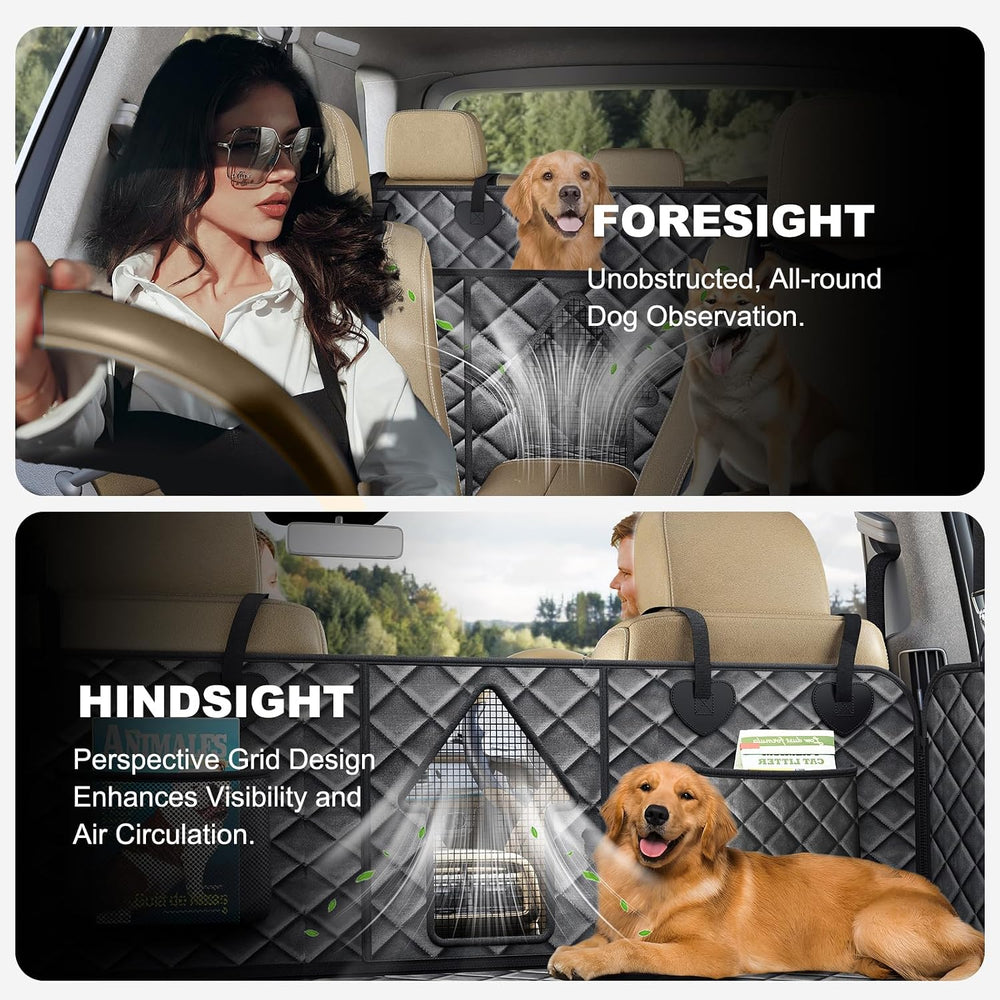 Back Seat Extender for Dogs, Non-Slip Dog Car Seat Cover for Back Seat with H...
