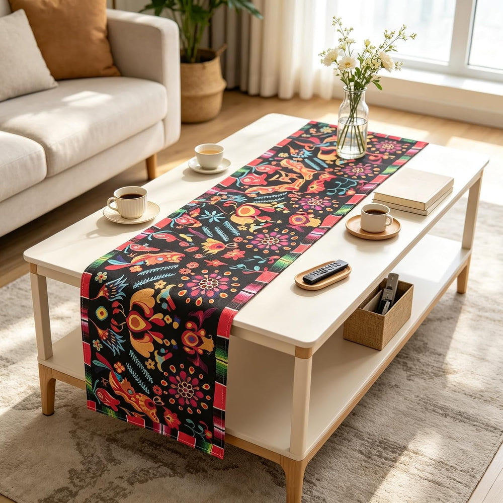 15 Pack Mexican Theme Halloween Table Runners 72ร13in Cinco de Mayo Bird Dia ...